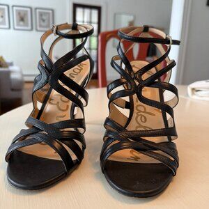 Sam Edelman Size 9 Strappy Black Leather Heels